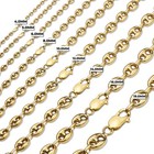 10k   14k Gold Vintage Hollow Puff Mariner Link Chain Bracelet anklet