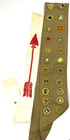 Vintage Boy Scout Patches Sash 1930 s 22 Merit   Order Of The Arrow Sash Bsa