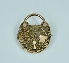 Big Art Nouveau 10k Gf Padlock Pin Brooch Pad Lock Antique Vintage