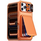Rfid Card Holder Wallet Case For Iphone 17 16 15 Pro pro Max   Slide Lens Cover