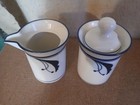 Vintage Dansk Flora Bayberry Blue Cream And Sugar 