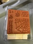 Stampin Up Rubber Stamps Set Of 6 Web Wishes Halloween Web Spiders Candy Corn