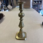 19th Century Victorian Brass Push Up Candlestick 10  Tall   Stamped England