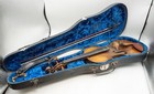 Antique German Abalone Star Inlay Fancy 4 4 Violin W  Kramer Greiz Bow   Case