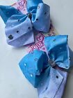 2 Pack Jojo Siwa 8    Large Snowflake Girls Hair Bows Accessories Clip Blue White