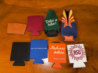 Lot Of 8 Used Koozie Coolie Coozies Drink Beer Soda Can Holder Advertising