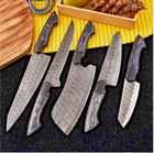 Handmade Hand Forged Damascus Steel Chef Knife Set Kitchen Knives With Sheath