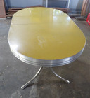 Vintage 1950 s Yellow Oval Formica Chrome Dinette Dining Kitchen Table 30 x48 