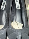 Rouge Helium Womens Flat Black Bow Tie Slip On Casual Flat Shoes Size 9 New Box