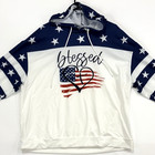  Blessed Patriotic Hoodie Sweatshirt - Stars Stripes Cross Men   s Xl 