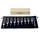 9 Solfeggio Tuning Fork Set W  Wooden Voice Box For Healing Therapy Medical