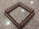 Vintage Wooden Pin Loom 4 5 Inch Square Hand Weaving Frame Metal Pins Unmarked