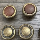 Lot Of 10 Vintage 1980s Antique Brass  Wood Round Cabinet Pulls Knobs- See Photo
