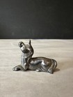 Vintage Miniature Pewter Unicorn Baby Figurine Laying Down Mkl Marking On Bottom