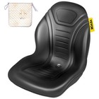 Vevor Universal Tractor Seat High Back Fit Ztr Mower W  Drain Hole Black