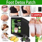 200 bamboo Detox Foot Pads Patches Toxins Feet Body Slimming Deep Cleansing Full