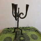 Vintage Antique 3 Head  3 Leg Heavy Steel Candle Holder  Use  Home Decor  Deck