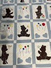 Baby toddler Crib Quilt perfect Condition 45in X 55in  Bear Appliqu  s With Embro