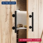 2 Pcs Sliding Barn Door Handle 12 Inch Heavy Duty Pull Flush Hardware Black