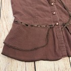 Vintage 90s Brown Top Womens Size Small Witchy Fairy Grunge Steampunk Ruffle