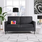 56  W Fabric Loveseat Sofa With 2 Usb Small Couches Living Room Bedroom Office