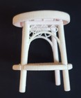 Vtg 1986 Barbie Doll The Heart Family Nursery Crib Wicker Rattan Stool Furniture