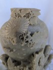Antique Chinese Soapstone Carved Art Carving Sculpture Vase Oriental Old Estate
