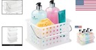 Idesign Durable Shower Caddy Basket With Chrome Handle - Clear Frost  9 25x7x5