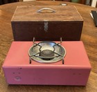 Vintage Coleman Lp Gas Pink Picnic Stove W  Homemade Storage Box