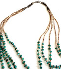 Vintage Southwest Native American Turquoise Heishi Necklace Multistrand 5 Strand