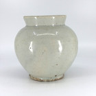 Antique Korean White Glazed Porcelain Shaped Moon Jar Joseon  18th Century