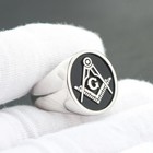 Freemason Masonic Ancient Solid Signet Sterling Silver Ring