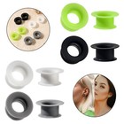2pcs Silicone Tunnels Flexible Expander Ear Gauge Soft Single Flared Stretching