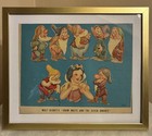 1938 Disney Snow White   The Seven Dwarfs Movie Theater Poster 2 Sided Framed