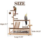 Bird Playground Stand With Feeder Cups Wood Parrot Perch For Cockatiel Parakeet