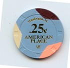  25 Chip From The American Place Casino Waukegan Illinois H c