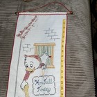 New Retro 1977 Disney Handmade Embroidered Children Growth Chart   10 1 2  X 37 