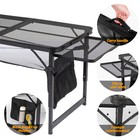Portable Folding Grill Table  Outdoor Adjustable Lightweight Aluminum Table