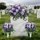 3 Sets Cemetery Flowers For Grave headstone Flower Saddle grave Memorial Flowers