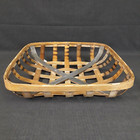 Rustic Square Tobacco Basket Farmhouse Country Decor Galvanized Metal Accents 