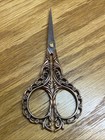 Ornate Vintage Style Embroidery Sewing Scissors  Antique Copper Tone  4 1 2   