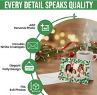 Christmas Photo Frame Greeting Cards With Envelopes  Holly Sprigs  15-