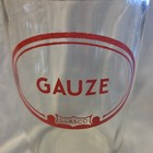 Vintage Glasco Medical Apothecary Medical Jar Gauze Red Letters Lid Usa