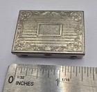 Vintage Silver Tone Pill Box Ornate Floral Repousse Engraved Pocket Trinket Case