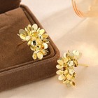 Women s Golden C-shaped Flower Petal Ear Studs New Fashion Alloy Earrings