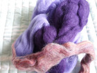 1 3 Ounces Solid Purples   Pink Merino Roving Wool To Spin Felt Soft Clean New