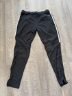 Adidas Condivo 16 Womens M Black Tapered Track Training Pants 3-stripe Zip Ankle