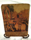 Vintage Mexican Religious Retablo  Hand Painted On Tin  Event Date 1919