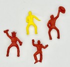 Vtg 1950s Marx Roy Rogers Ranch Cowboys - Lot Of 4 Mounted Cowgirl   Cowboys Vgc