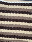 Afghan New Handmade Crochet 46 x 72  Multi Color Browns white Throw Blanket